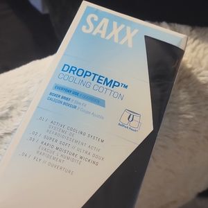NEW SAXX DROPTEMP Cooling cotton boxer briefs Black medium